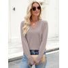 imageANRABESS Sweaters for Women Long Sleeve V Neck Shirts Business Casual Work Blouses 2025 Fall Loose Knit Pullover Sweater TopsGrey Khaki