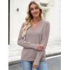 imageANRABESS Sweaters for Women Long Sleeve V Neck Shirts Business Casual Work Blouses 2025 Fall Loose Knit Pullover Sweater TopsGrey Khaki