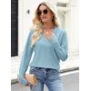 imageANRABESS Sweaters for Women Long Sleeve V Neck Shirts Business Casual Work Blouses 2025 Fall Loose Knit Pullover Sweater TopsLight Blue