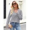 imageANRABESS Sweaters for Women Long Sleeve V Neck Shirts Business Casual Work Blouses 2025 Fall Loose Knit Pullover Sweater TopsLight Gray