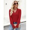 imageANRABESS Sweaters for Women Long Sleeve V Neck Shirts Business Casual Work Blouses 2025 Fall Loose Knit Pullover Sweater TopsRed