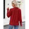 imageANRABESS Sweaters for Women Long Sleeve V Neck Shirts Business Casual Work Blouses 2025 Fall Loose Knit Pullover Sweater TopsRed