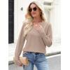 imageANRABESS Sweaters for Women Long Sleeve V Neck Shirts Business Casual Work Blouses 2025 Fall Loose Knit Pullover Sweater TopsTan