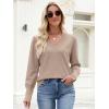 imageANRABESS Sweaters for Women Long Sleeve V Neck Shirts Business Casual Work Blouses 2025 Fall Loose Knit Pullover Sweater TopsTan