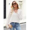 imageANRABESS Sweaters for Women Long Sleeve V Neck Shirts Business Casual Work Blouses 2025 Fall Loose Knit Pullover Sweater TopsWhite