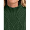 imageANRABESS Sweaters for Women Oversized Long Sleeve Turtleneck Cable Knit Casual Loose Pullover Tops 2025 Fall Trendy OutfitsDeep Green
