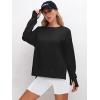 imageANRABESS Sweatshirts for Women 2025 Fall Long Sleeve Shirts Oversized Crewneck Lightweight Side Split Casual Pullover TopsBlack