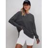 imageANRABESS Sweatshirts for Women 2025 Fall Long Sleeve Shirts Oversized Crewneck Lightweight Side Split Casual Pullover TopsDeep Gray
