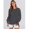 imageANRABESS Sweatshirts for Women 2025 Fall Long Sleeve Shirts Oversized Crewneck Lightweight Side Split Casual Pullover TopsDeep Gray