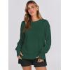 imageANRABESS Sweatshirts for Women 2025 Fall Long Sleeve Shirts Oversized Crewneck Lightweight Side Split Casual Pullover TopsForest Green