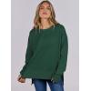 imageANRABESS Sweatshirts for Women 2025 Fall Long Sleeve Shirts Oversized Crewneck Lightweight Side Split Casual Pullover TopsForest Green
