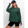 imageANRABESS Sweatshirts for Women 2025 Fall Long Sleeve Shirts Oversized Crewneck Lightweight Side Split Casual Pullover TopsForest Green