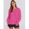 imageANRABESS Sweatshirts for Women 2025 Fall Long Sleeve Shirts Oversized Crewneck Lightweight Side Split Casual Pullover TopsHot Pink