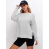 imageANRABESS Sweatshirts for Women 2025 Fall Long Sleeve Shirts Oversized Crewneck Lightweight Side Split Casual Pullover TopsLight Grey