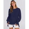 imageANRABESS Sweatshirts for Women 2025 Fall Long Sleeve Shirts Oversized Crewneck Lightweight Side Split Casual Pullover TopsNavy Blue