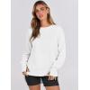 imageANRABESS Sweatshirts for Women 2025 Fall Long Sleeve Shirts Oversized Crewneck Lightweight Side Split Casual Pullover TopsWhite