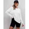 imageANRABESS Sweatshirts for Women 2025 Fall Long Sleeve Shirts Oversized Crewneck Lightweight Side Split Casual Pullover TopsWhite