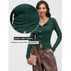 imageANRABESS Women Long Sleeve Button Down Shirts Ribbed Knit Slim Fitted Crop Tops 2025 Fall Y2K Dressy Casual Trendy OutfitsDeep Green