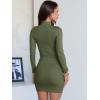 imageANRABESS Women Long Sleeve Mock Neck Bodycon Mini Dress 2025 Fall Ribbed Slim Fit Pencil Cocktail Club Night DressesArmy Green