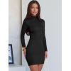 imageANRABESS Women Long Sleeve Mock Neck Bodycon Mini Dress 2025 Fall Ribbed Slim Fit Pencil Cocktail Club Night DressesBlack