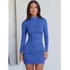 imageANRABESS Women Long Sleeve Mock Neck Bodycon Mini Dress 2025 Fall Ribbed Slim Fit Pencil Cocktail Club Night DressesBlue