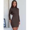 imageANRABESS Women Long Sleeve Mock Neck Bodycon Mini Dress 2025 Fall Ribbed Slim Fit Pencil Cocktail Club Night DressesDeep Brown