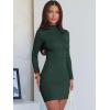 imageANRABESS Women Long Sleeve Mock Neck Bodycon Mini Dress 2025 Fall Ribbed Slim Fit Pencil Cocktail Club Night DressesDeep Green