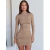 imageANRABESS Women Long Sleeve Mock Neck Bodycon Mini Dress 2025 Fall Ribbed Slim Fit Pencil Cocktail Club Night DressesLight Brown