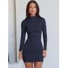 imageANRABESS Women Long Sleeve Mock Neck Bodycon Mini Dress 2025 Fall Ribbed Slim Fit Pencil Cocktail Club Night DressesNavy Blue