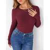 imageANRABESS Women Long Sleeve Thermal Shirt Fleece Tops 2025 Fall Winter Crew Neck Casual Base Layer TShirts Warm UndershirtsDark Red