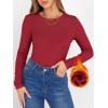 imageANRABESS Women Long Sleeve Thermal Shirt Fleece Tops 2025 Fall Winter Crew Neck Casual Base Layer TShirts Warm UndershirtsRed