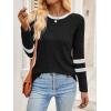 imageANRABESS Women Long Sleeve Tops Color Block Casual Shirts Lightweight Sweaters Fall Fashion Outfits 2025 Teen Girls ClothesBlackwhiite