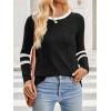 imageANRABESS Women Long Sleeve Tops Color Block Casual Shirts Lightweight Sweaters Fall Fashion Outfits 2025 Teen Girls ClothesBlackwhiite
