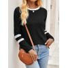 imageANRABESS Women Long Sleeve Tops Color Block Casual Shirts Lightweight Sweaters Fall Fashion Outfits 2025 Teen Girls ClothesBlackwhiite