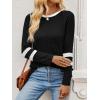 imageANRABESS Women Long Sleeve Tops Color Block Casual Shirts Lightweight Sweaters Fall Fashion Outfits 2025 Teen Girls ClothesBlackwhiite