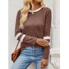 imageANRABESS Women Long Sleeve Tops Color Block Casual Shirts Lightweight Sweaters Fall Fashion Outfits 2025 Teen Girls ClothesBrownwhite