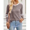 imageANRABESS Women Long Sleeve Tops Color Block Casual Shirts Lightweight Sweaters Fall Fashion Outfits 2025 Teen Girls ClothesCool Ash Brownwhite