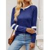 imageANRABESS Women Long Sleeve Tops Color Block Casual Shirts Lightweight Sweaters Fall Fashion Outfits 2025 Teen Girls ClothesDeep Bluewhite