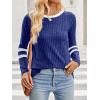 imageANRABESS Women Long Sleeve Tops Color Block Casual Shirts Lightweight Sweaters Fall Fashion Outfits 2025 Teen Girls ClothesDeep Bluewhite