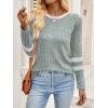 imageANRABESS Women Long Sleeve Tops Color Block Casual Shirts Lightweight Sweaters Fall Fashion Outfits 2025 Teen Girls ClothesGreenwhite