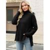 imageANRABESS Women Oversized Turtleneck Long Sleeve Fuzzy Knit Slit Side Chunky Warm Pullover Sweaters 2025Black