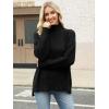 imageANRABESS Women Oversized Turtleneck Long Sleeve Fuzzy Knit Slit Side Chunky Warm Pullover Sweaters 2025Black