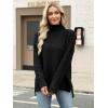 imageANRABESS Women Oversized Turtleneck Long Sleeve Fuzzy Knit Slit Side Chunky Warm Pullover Sweaters 2025Black
