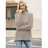 imageANRABESS Women Oversized Turtleneck Long Sleeve Fuzzy Knit Slit Side Chunky Warm Pullover Sweaters 2025Light Khaki