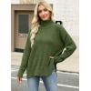 imageANRABESS Women Oversized Turtleneck Long Sleeve Fuzzy Knit Slit Side Chunky Warm Pullover Sweaters 2025Olive Green