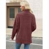 imageANRABESS Women Oversized Turtleneck Long Sleeve Fuzzy Knit Slit Side Chunky Warm Pullover Sweaters 2025Red Brown