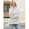 imageANRABESS Women Oversized Turtleneck Long Sleeve Fuzzy Knit Slit Side Chunky Warm Pullover Sweaters 2025White