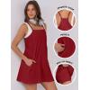 imageANRABESS Women Summer Dress 2025 Beach Vacation Outfits Tennis Athletic Workout Romper Dress Built in Shorts Travel ClothesDeep Red