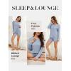 imageANRABESS Womens 2 Piece Lounge Pajama Sets Casual Ribbed Long Sleeve Top Matching Shorts Sleepwear PJ Set 2025 Fall OutfitsBlue