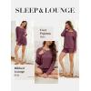 imageANRABESS Womens 2 Piece Lounge Pajama Sets Casual Ribbed Long Sleeve Top Matching Shorts Sleepwear PJ Set 2025 Fall OutfitsDark Red